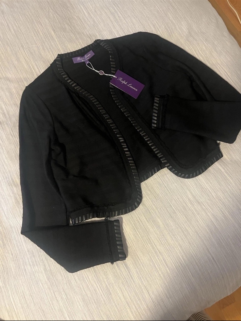 Ralph Lauren purple label Black cardigan NWT